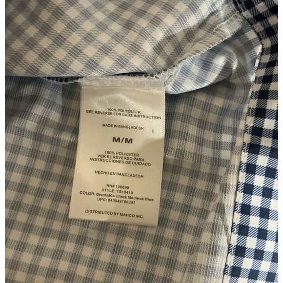 Habit Blue Check Mens Shirt Sz Medium Long Sleeve 40 + Solar Factor NWOT - Picture 6 of 7